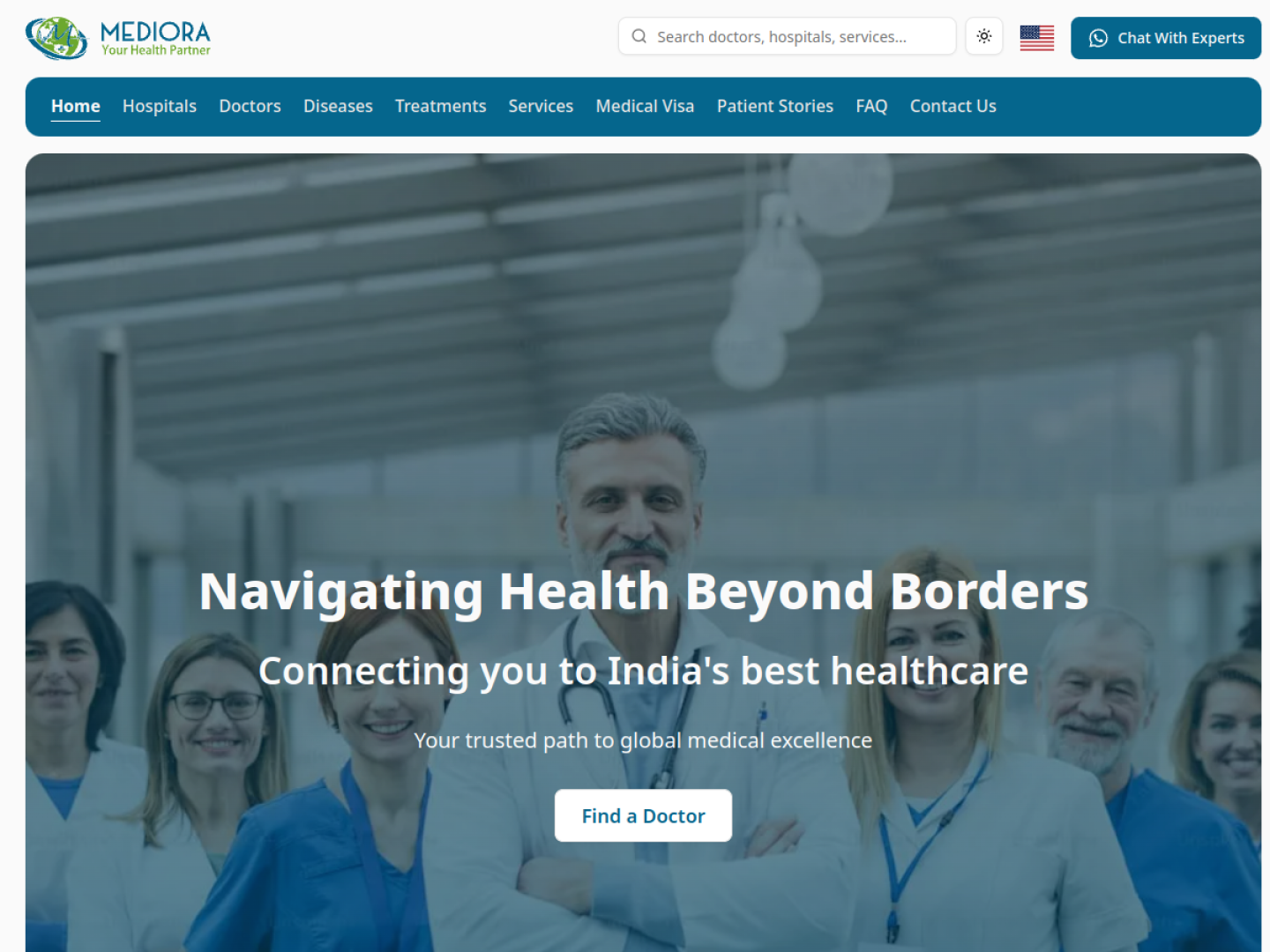 Mediora website homepage