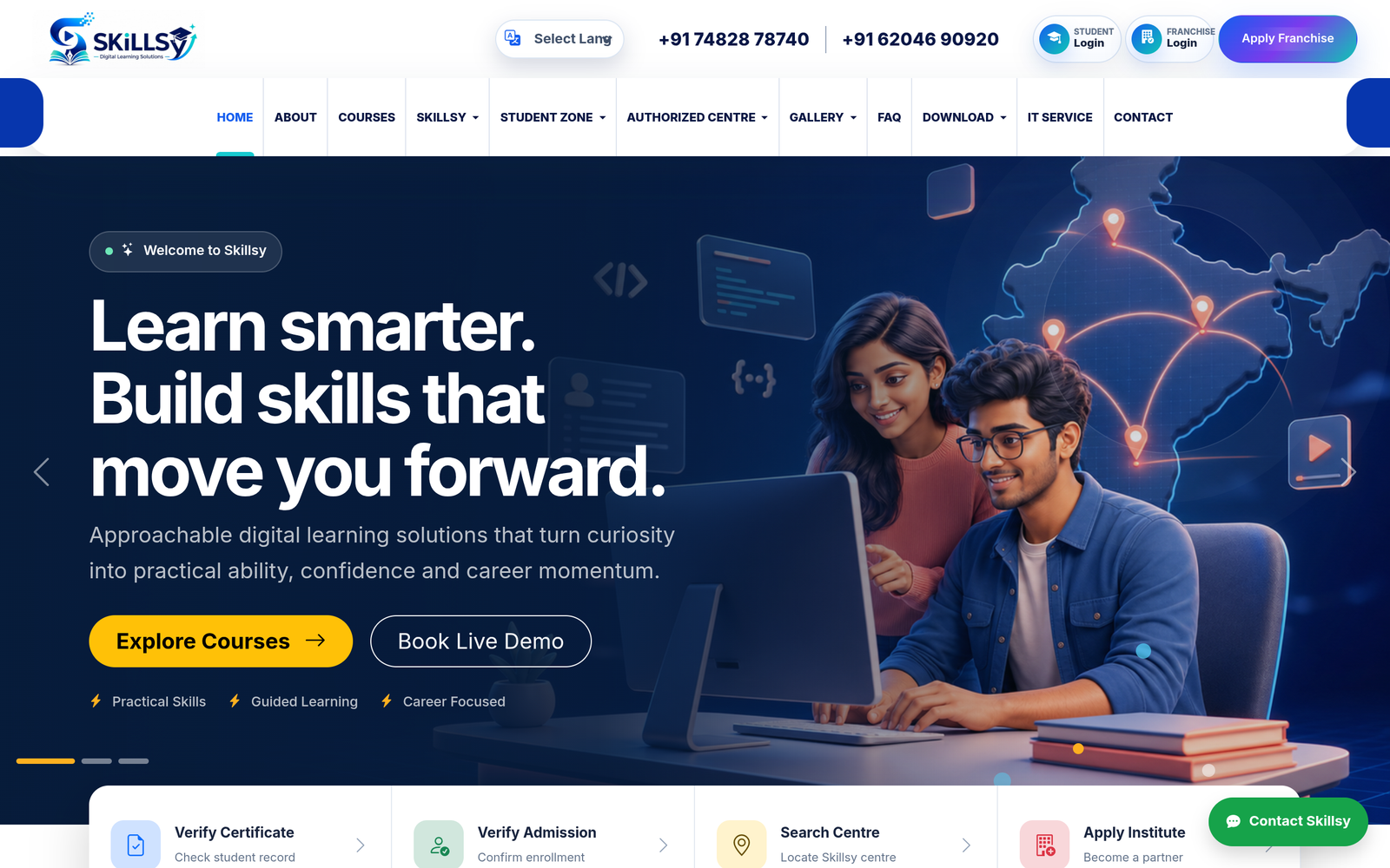 Skillsy Digital website homepage